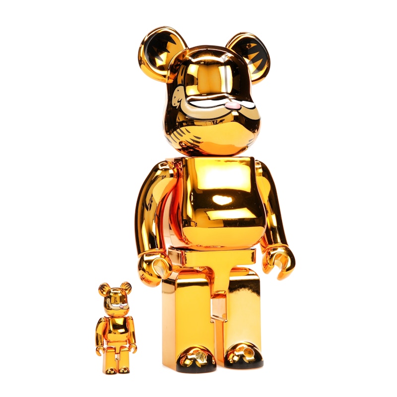 Bearbrick Garfield 100% & 400% Set Gold Chrome Ver.