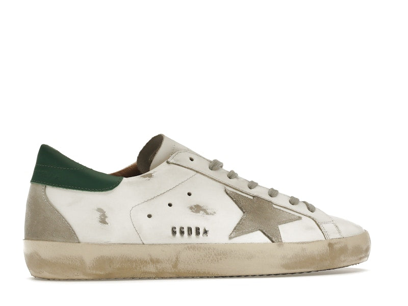 Golden Goose Super-Star White Green Grey Suede Patch