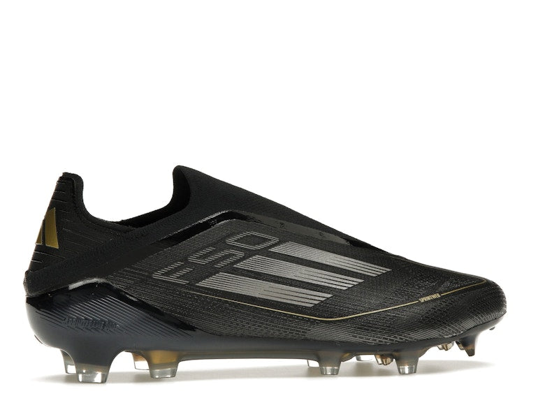 adidas F50 Elite Laceless FG Core Black Iron Metallic Gold Metallic
