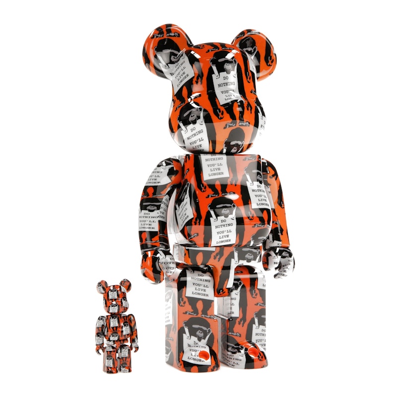 Bearbrick Monkey Sign 100% & 400% Set Orange