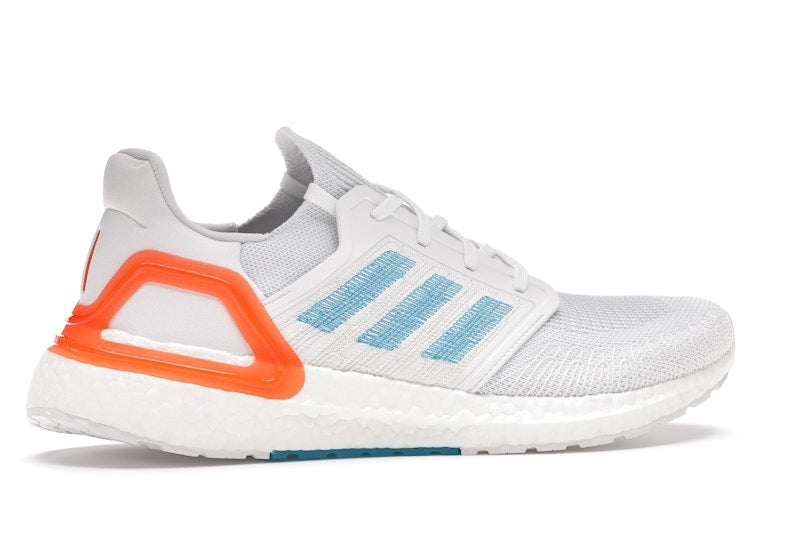adidas Ultra Boost 20 White Sharp Blue True Orange