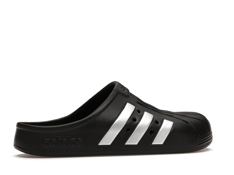 adidas Adilette Clog Black Silver