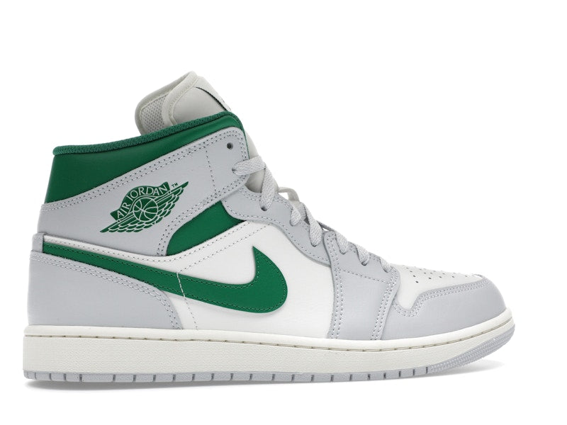 Jordan 1 Mid White Pure Platinum Pine Green