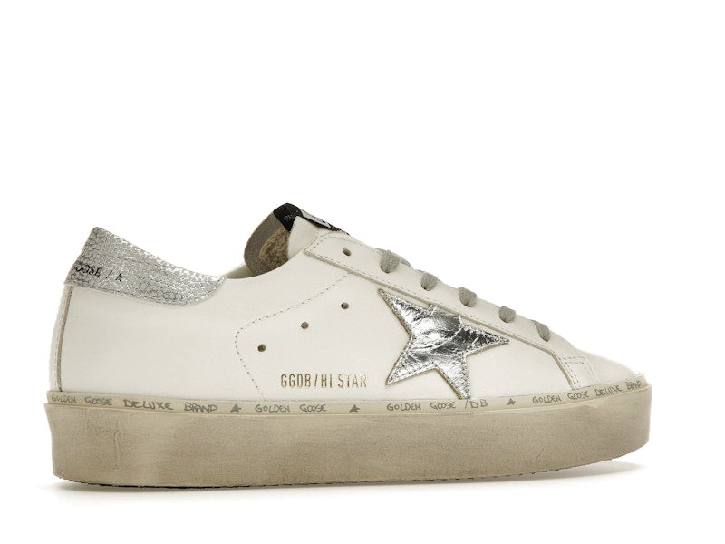 Golden Goose Hi Star White Silver (Women's)