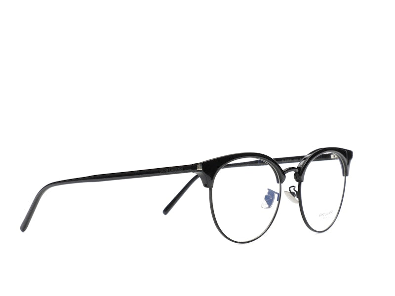 Saint Laurent Round-Frame Acetate Optical Frames Black Black Transparent (SL233F-30002729-001)