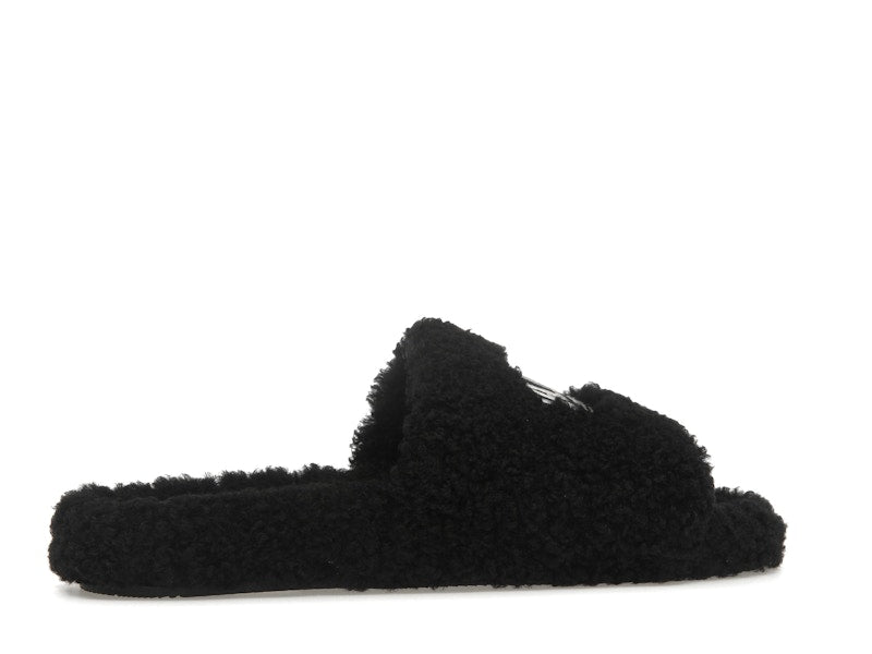 Balenciaga Paris Furry Slide Black