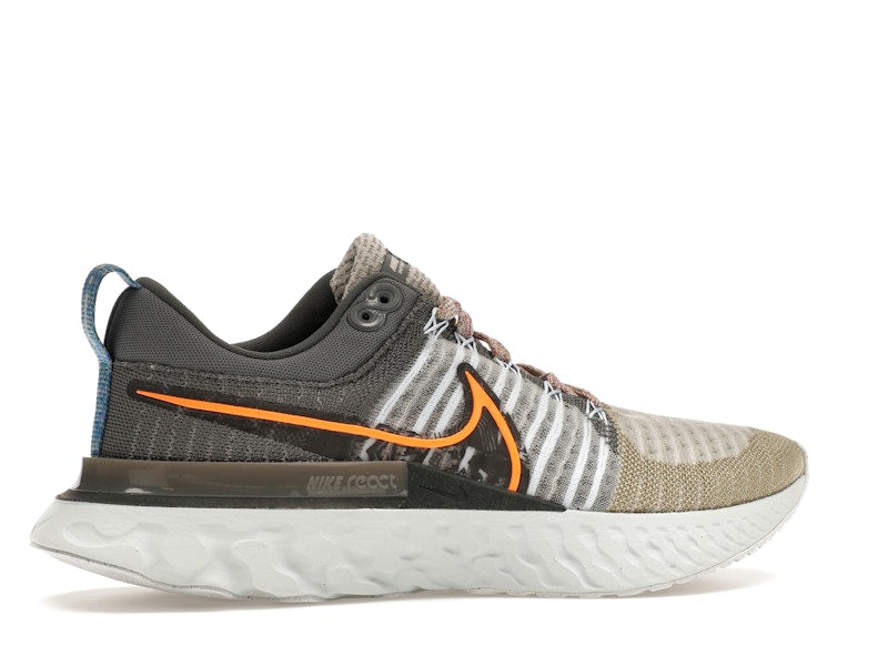 Nike React Infinity Run Flyknit 2 Light Bone Grey Orange