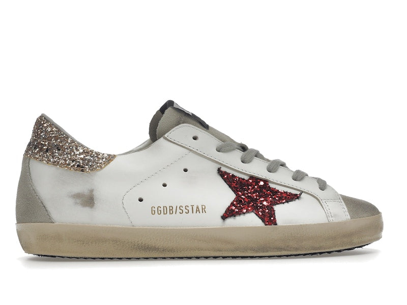 Golden Goose Super-Star White Red Glitter (Women's)