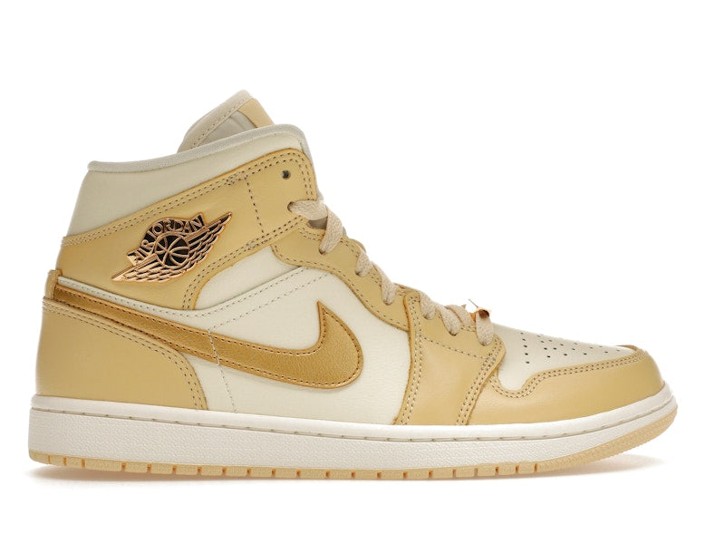 Jordan 1 Mid SE Pale Vanilla Metallic Gold (Women's)