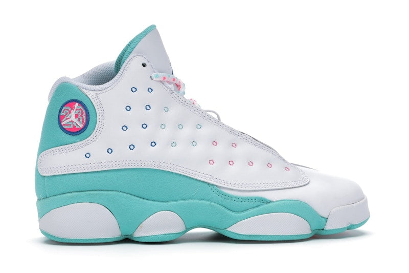 Jordan 13 Retro White Soar Green Pink (GS)