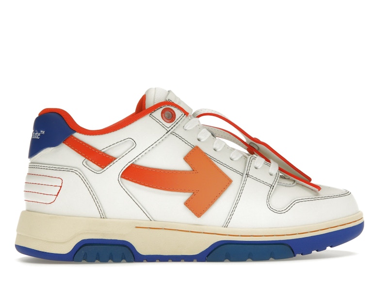 OFF-WHITE Out Of Office OOO Low Tops White Orange Blue Contrast Stitching