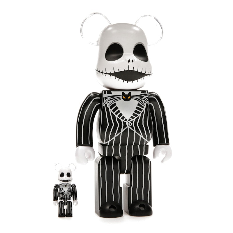 Bearbrick x Disney Tim Burton's The Nightmare Before Christmas Jack Skellington 100% & 400% Set