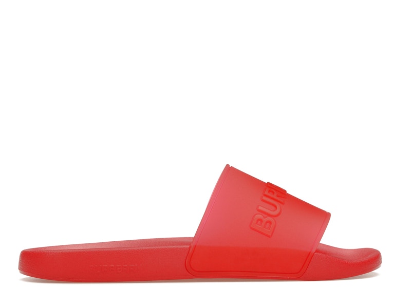 Burberry Embossed Logo Slides Bright Red