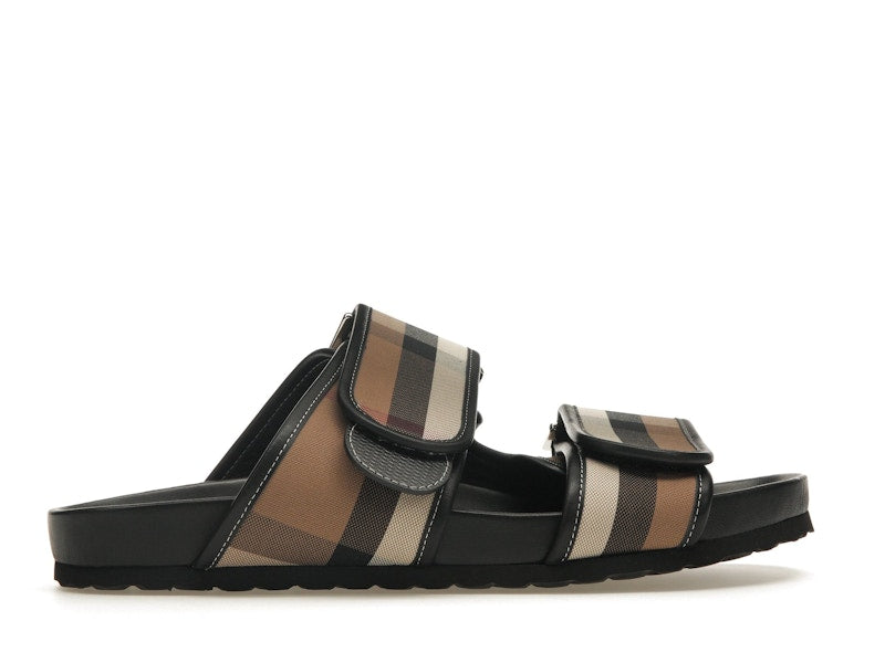 Burberry Check Sandals Birch Brown Black