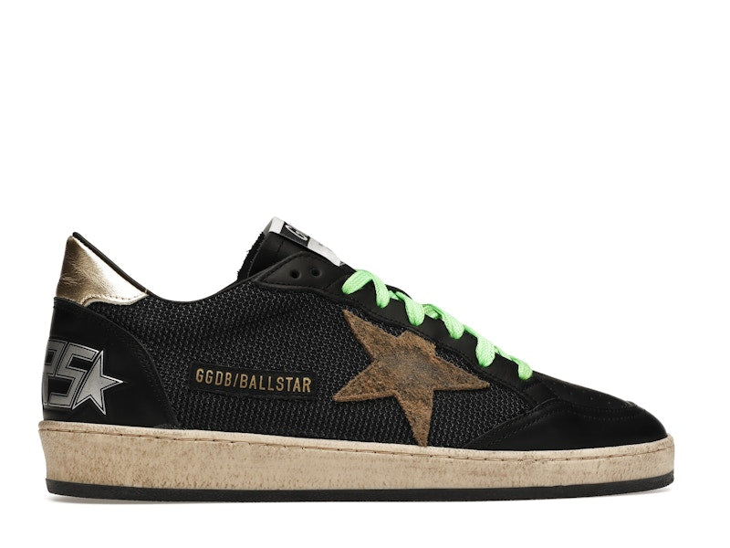 Golden Goose Ball-Star Low Black Fluorescent green