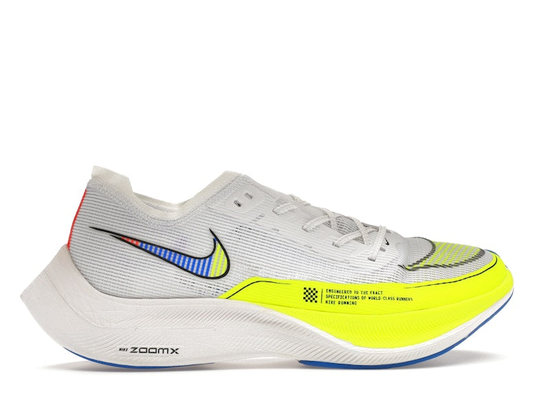 Nike ZoomX Vaporfly Next% 2 White Volt Racer Blue