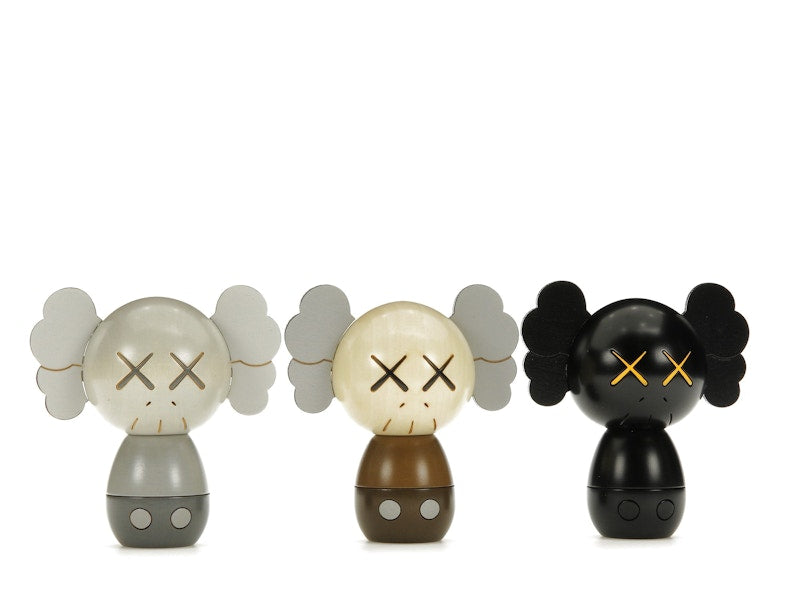 KAWS Holiday Japan Kokeshi Doll Set of 3 (Edition of 1,000) Multicolor