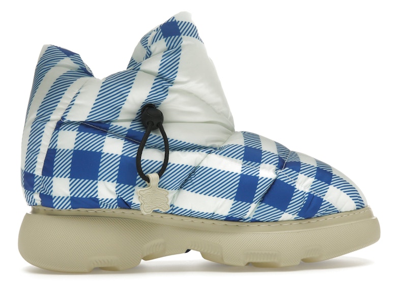 Burberry Check Pillow Boots Blue White