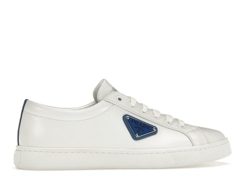 Prada Court Sneaker White Blue Leather (Women's)