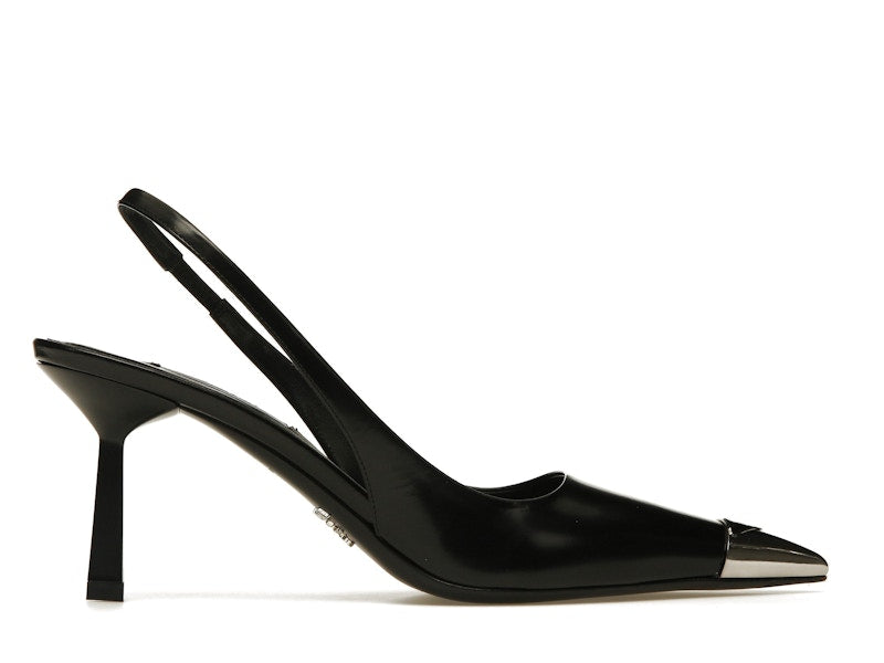 Prada 75mm Slingback Pump Black Leather