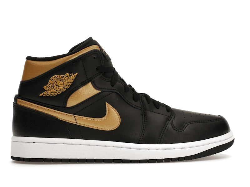 Jordan 1 Mid Black Metallic Gold