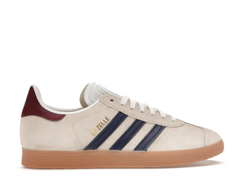 adidas Gazelle Beige Dark Blue Collegiate Burgundy