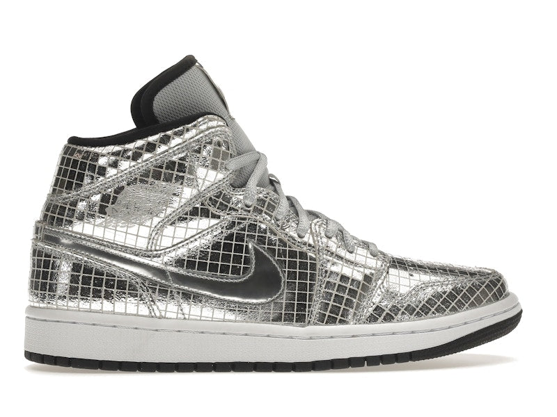 Jordan 1 Mid SE Disco Metallic Silver (Women's)