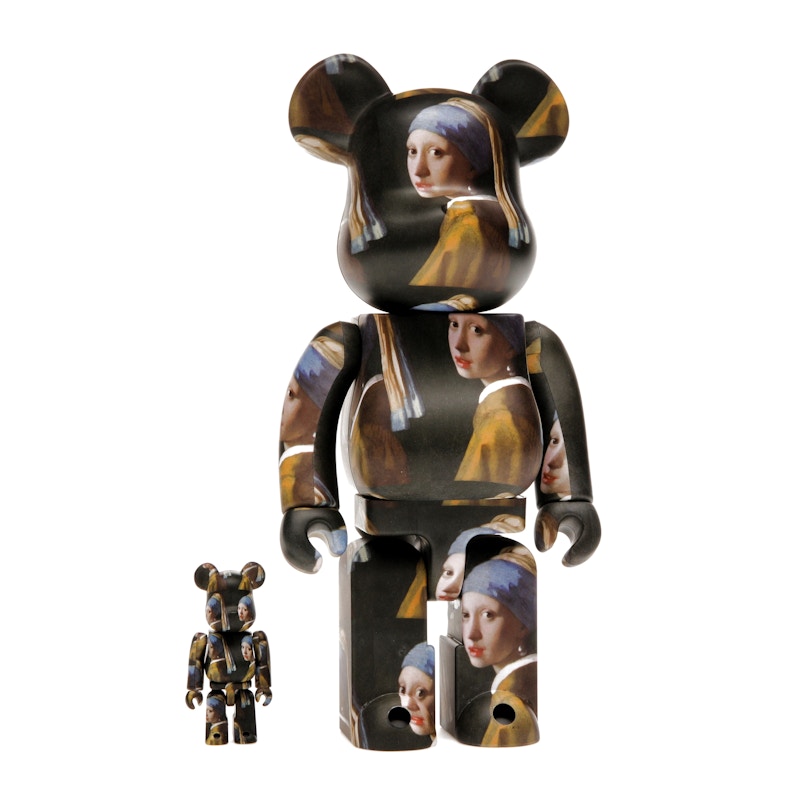 Bearbrick Johannes Vermeer (Girl with a Pearl Earring) 100% & 400% Set