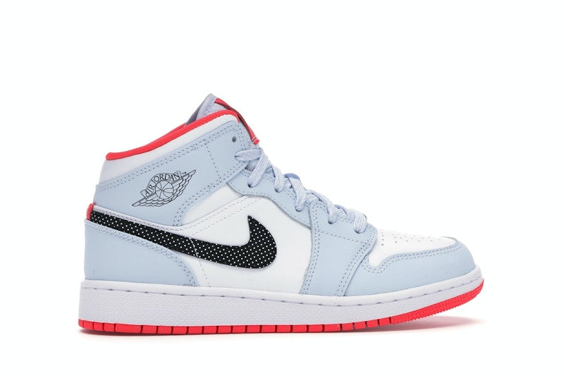 Jordan 1 Mid Half Blue Polka Dot Swoosh (GS)