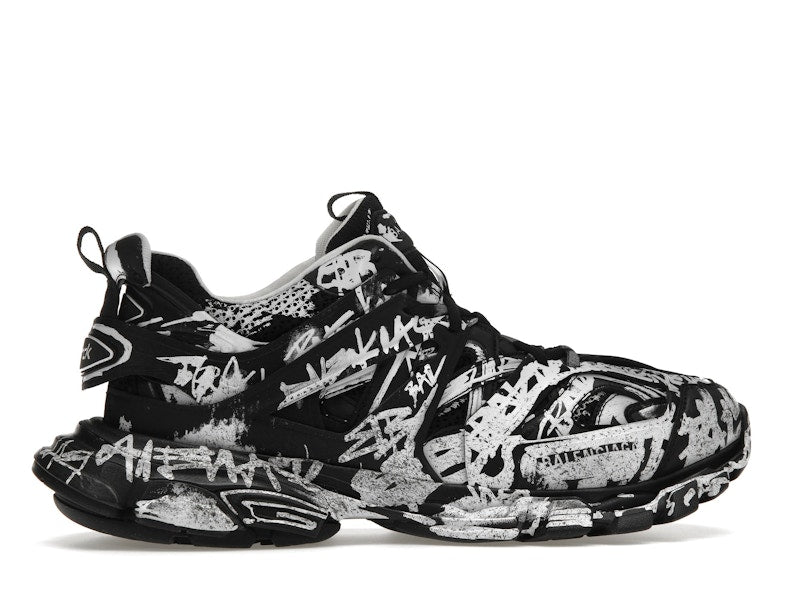 Balenciaga Track Graffiti Black White