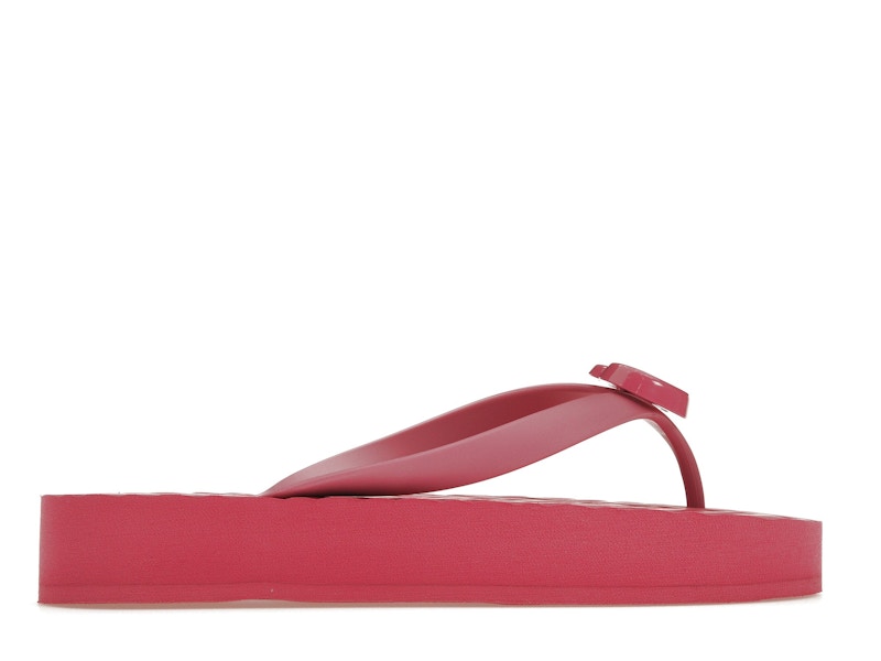 Gucci Chevron Thong Sandal Pink Rubber