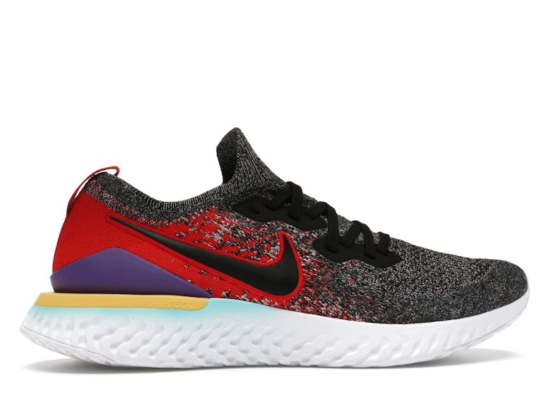 Nike Epic React Flyknit 2 Black Hyper Jade University Red