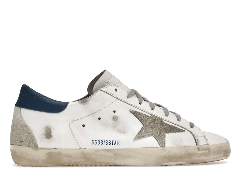 Golden Goose Super-Star White Royal Blue Grey Suede Patch