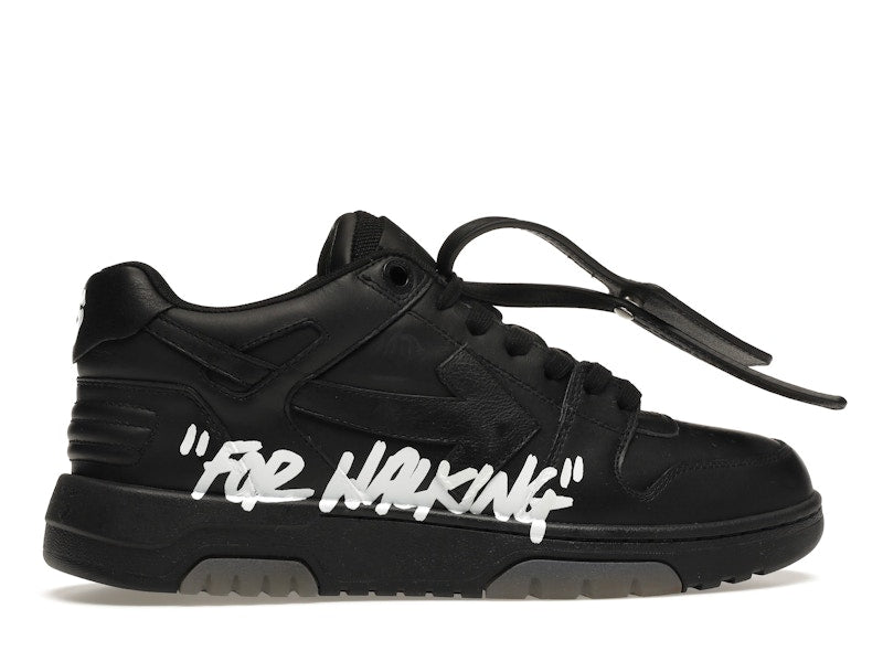 OFF-WHITE OOO Low Tops "For Walking" Black White