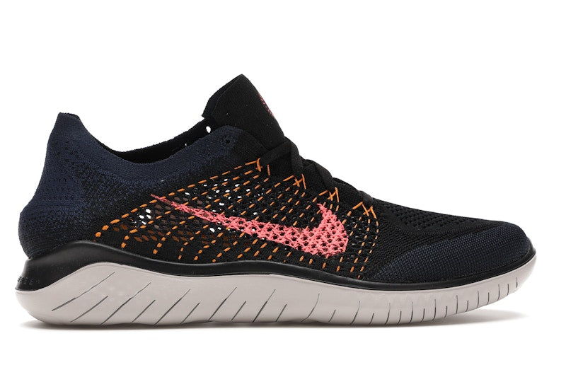 Nike Free RN Flyknit 2018 Black Flash Crimson Orange Peel