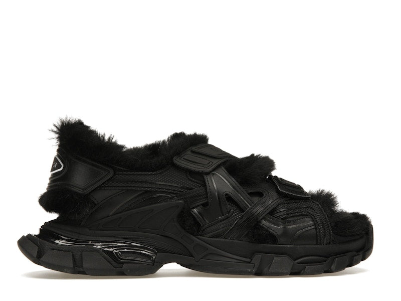 Balenciaga Track Sandal Fake Fur Black