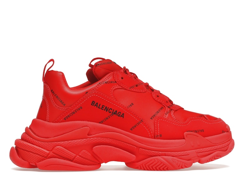 Balenciaga Triple S Allover Logo Red