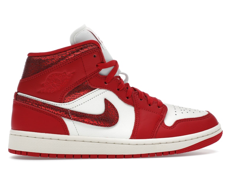 Jordan 1 Mid SE Red Cracked Leather (Women's)