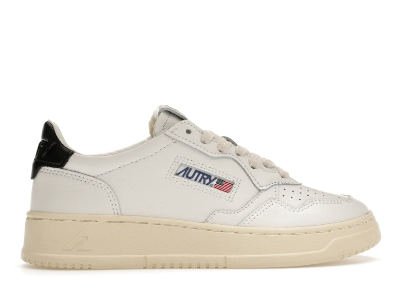 Autry Medalist Leather Low White Black Tab (Women's)