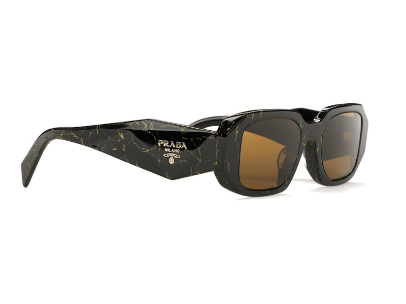 Prada Sunglasses PR 17WSF Black/Yellow Marble/Dark Brown (PR17WSF-19D01T-51)