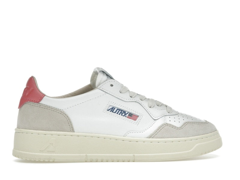 Autry Medalist Leather Low White Tearose Beige (Women's)