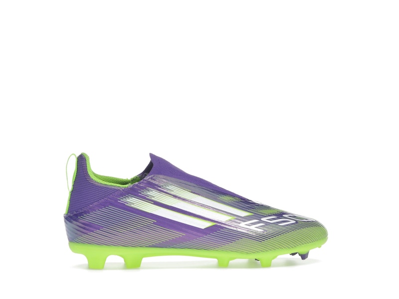 adidas F50 League Laceless FG/MG Purple Rush Cloud White Lucid Lemon (GS)