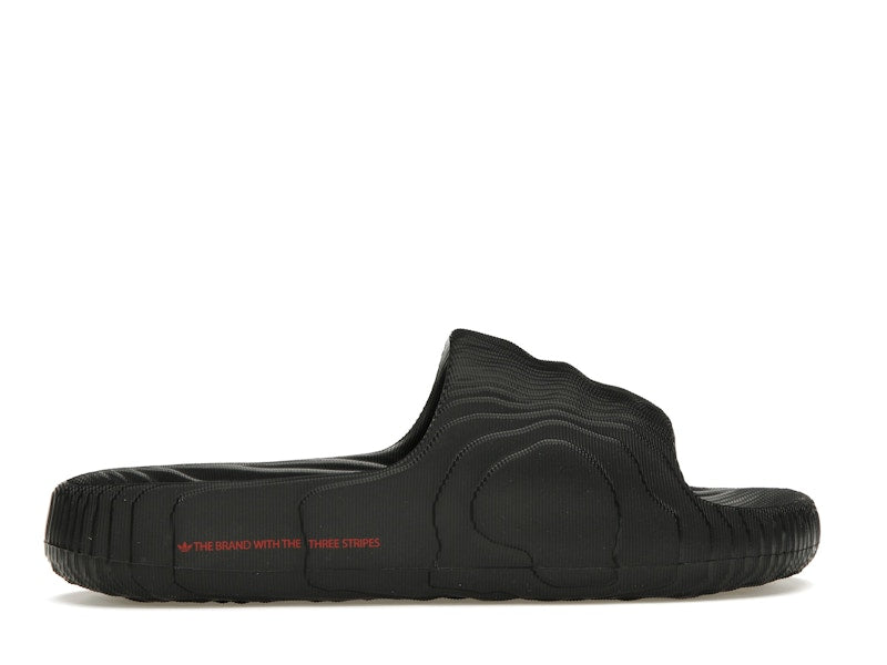 adidas Adilette 22 Slides Black Scarlet