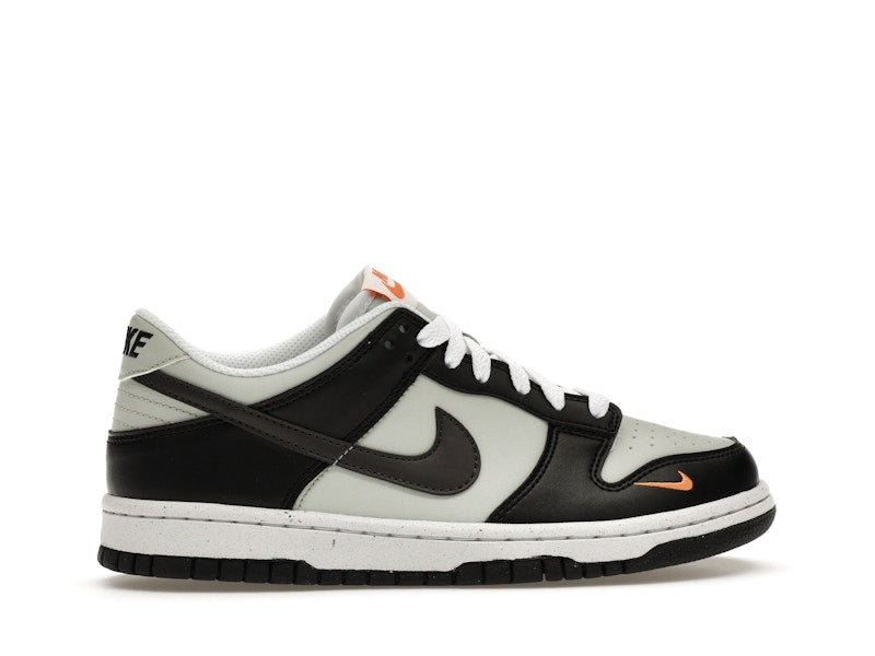 Nike Dunk Low Black Bright Mandarin Mini Swoosh (GS)
