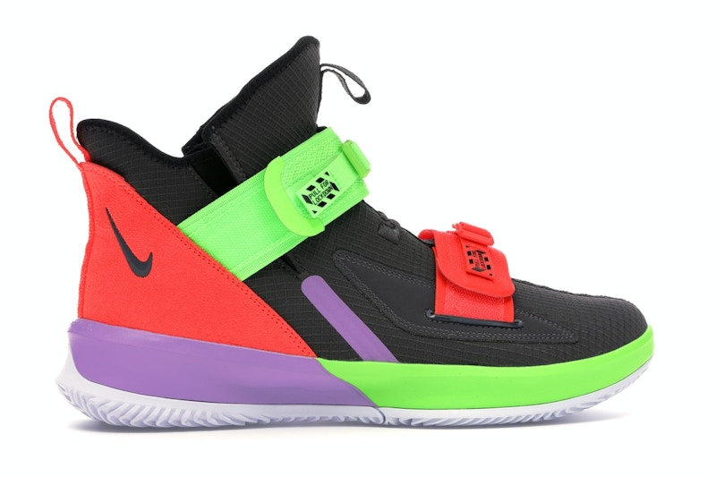 Nike LeBron Soldier 13 Thunder Grey Bright Crimson Electric Green