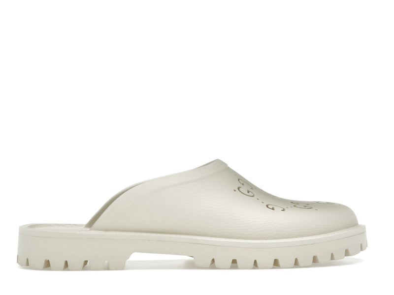 Gucci Slip-on Sandal Cut Out Monogram Mystic White