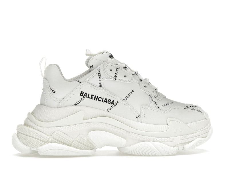 Balenciaga Triple S Allover Logo White (Women's)