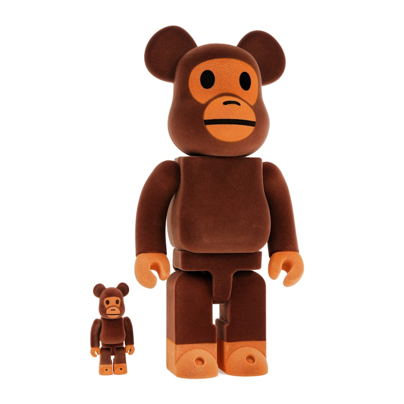 Bearbrick x Bape Baby Milo Flocky Ver. 100% & 400% Set