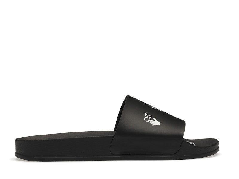 OFF-WHITE Drowning Man Logo Slides Black White FW21