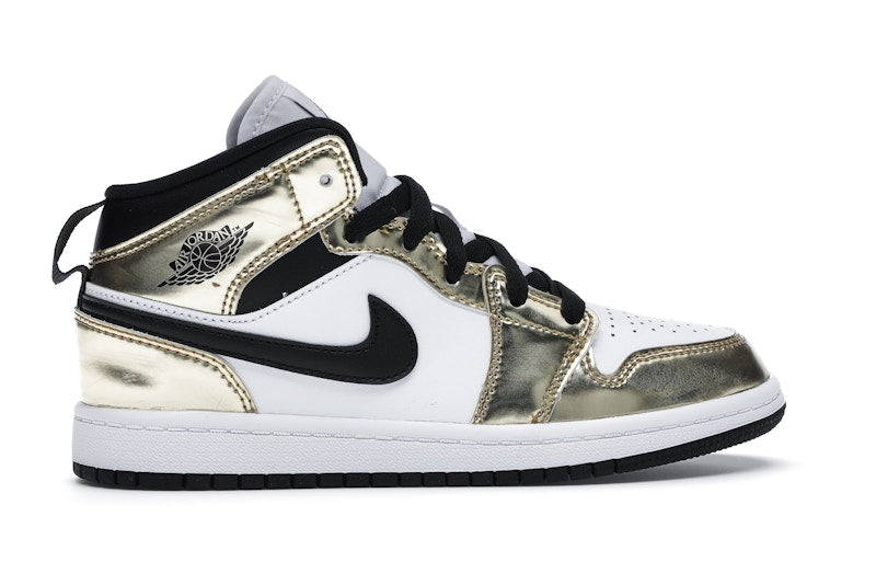 Jordan 1 Mid Metallic Gold Black White (PS)